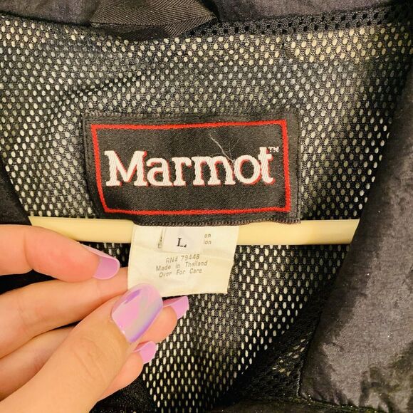 Marmot (L) VTG Zip Up Windbreaker - Hip Good Quality Turquoise Blue Longsleeve - Picture 8 of 12